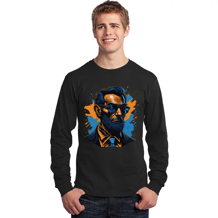 Abraham Lincoln Hipster Long Sleeve Shirt