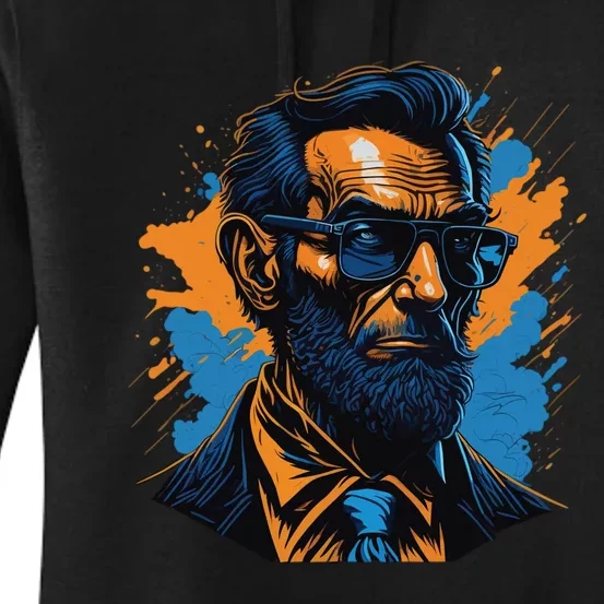 Abraham Lincoln Hipster Women's Pullover Hoodie