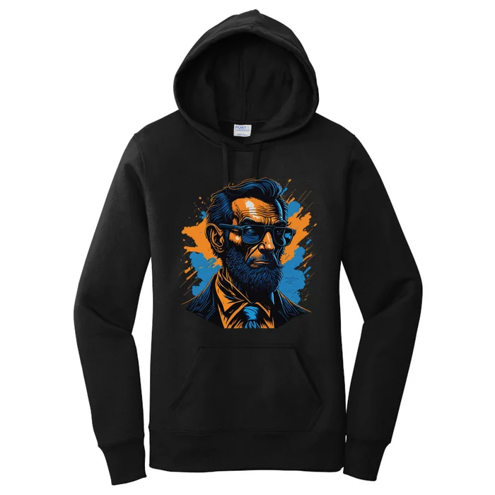 Abraham Lincoln Hipster Women's Pullover Hoodie