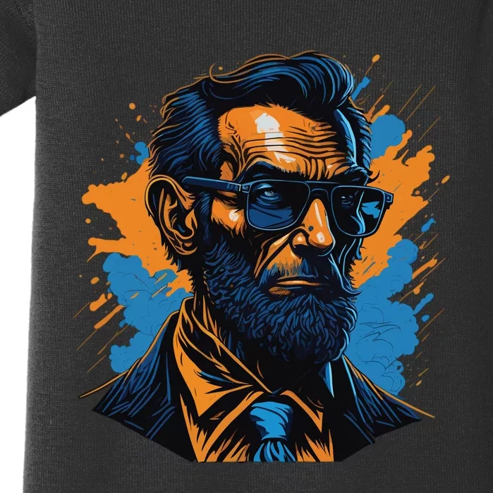 Abraham Lincoln Hipster Baby Bodysuit