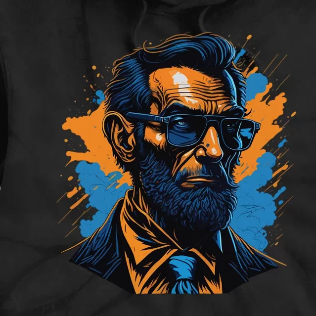 Abraham Lincoln Hipster Tie Dye Hoodie