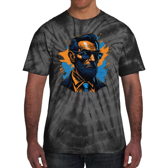 Abraham Lincoln Hipster Tie-Dye T-Shirt