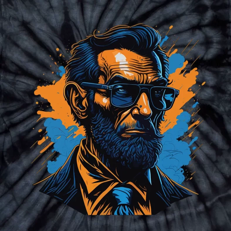 Abraham Lincoln Hipster Tie-Dye T-Shirt