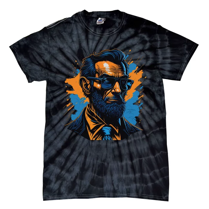 Abraham Lincoln Hipster Tie-Dye T-Shirt