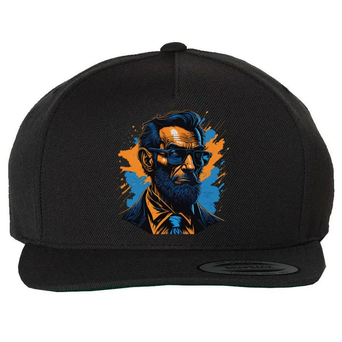 Abraham Lincoln Hipster Wool Snapback Cap