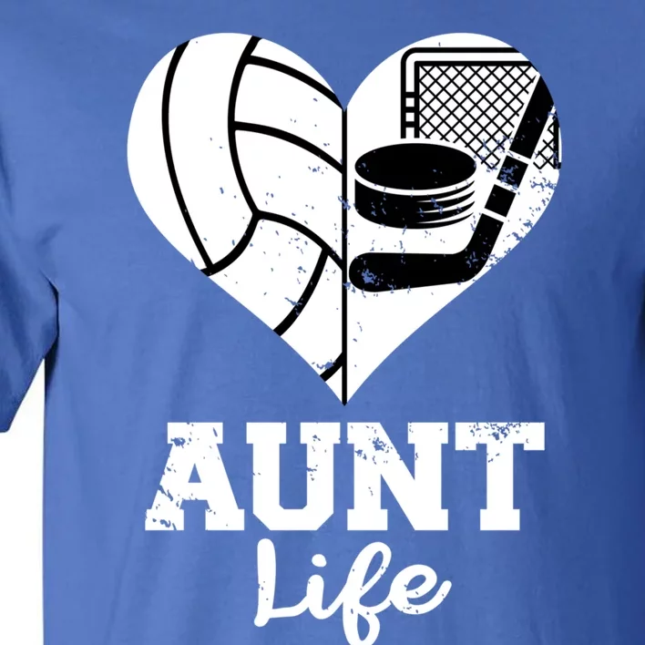 Aunt Life Heart Funny Volleyball Hockey Aunt Cute Gift Tall T-Shirt