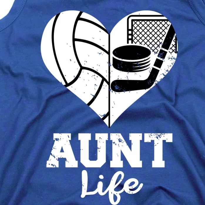 Aunt Life Heart Funny Volleyball Hockey Aunt Cute Gift Tank Top