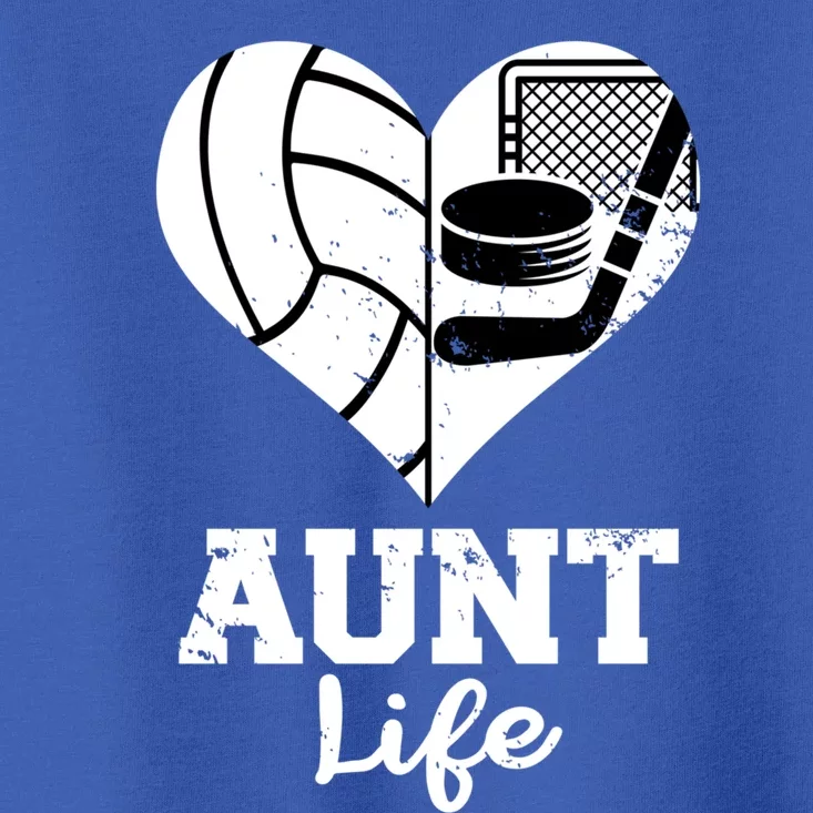 Aunt Life Heart Funny Volleyball Hockey Aunt Cute Gift Toddler T-Shirt