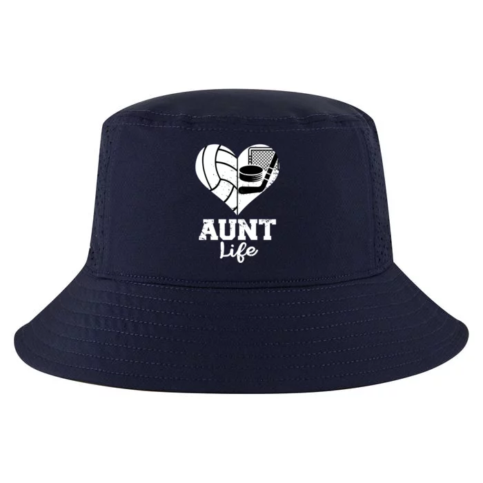 Aunt Life Heart Funny Volleyball Hockey Aunt Cute Gift Cool Comfort Performance Bucket Hat