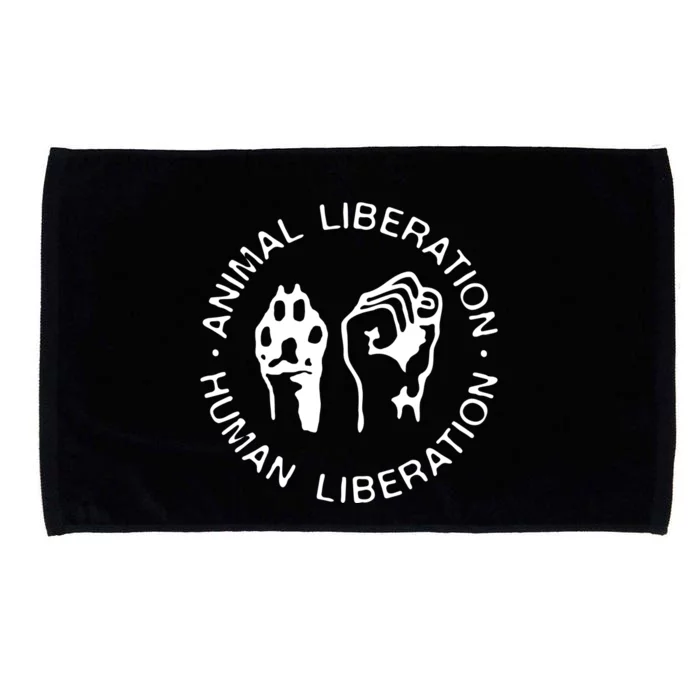 Animal Liberation Hu Liberation Vegan Activist Funny Gift Microfiber Hand Towel