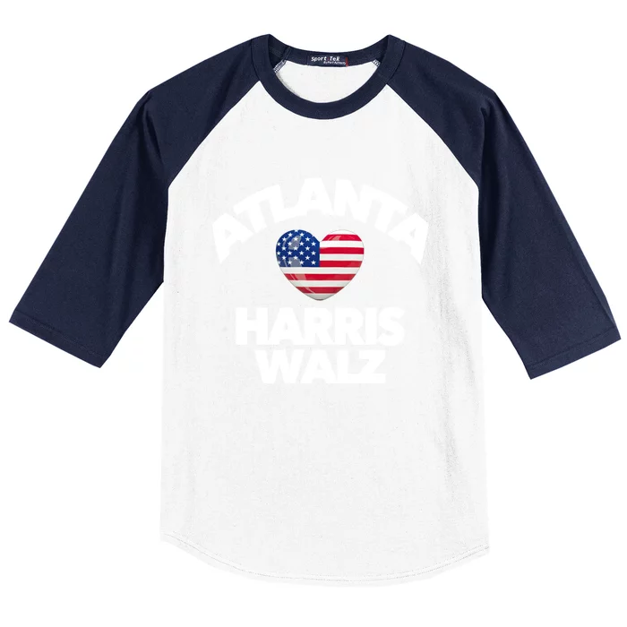 Atlanta Loves Harris Walz America South Usa Election Georgia Meaningful Gift Baseball Sleeve Shirt