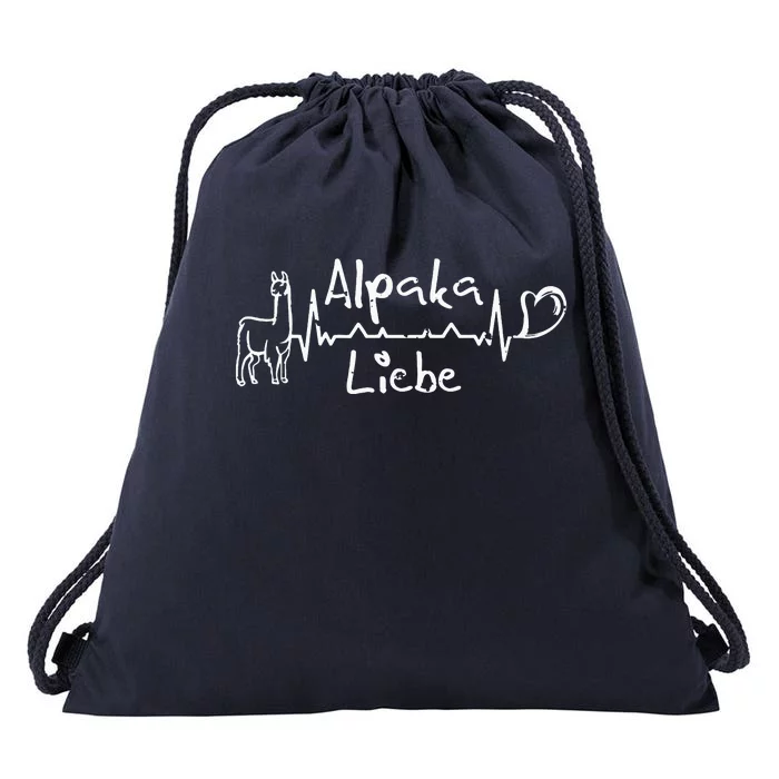 Alpaca Love Heartbeat Heart Alpaca Alpaca Fans Alpacas Drawstring Bag