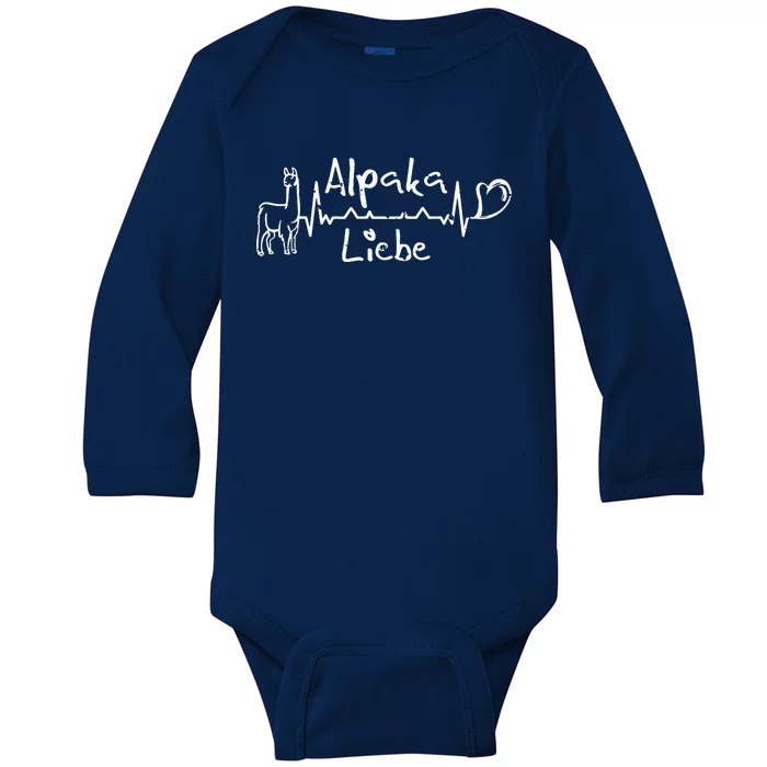 Alpaca Love Heartbeat Heart Alpaca Alpaca Fans Alpacas Baby Long Sleeve Bodysuit