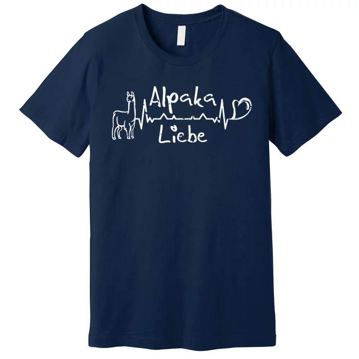 Alpaca Love Heartbeat Heart Alpaca Alpaca Fans Alpacas Premium T-Shirt