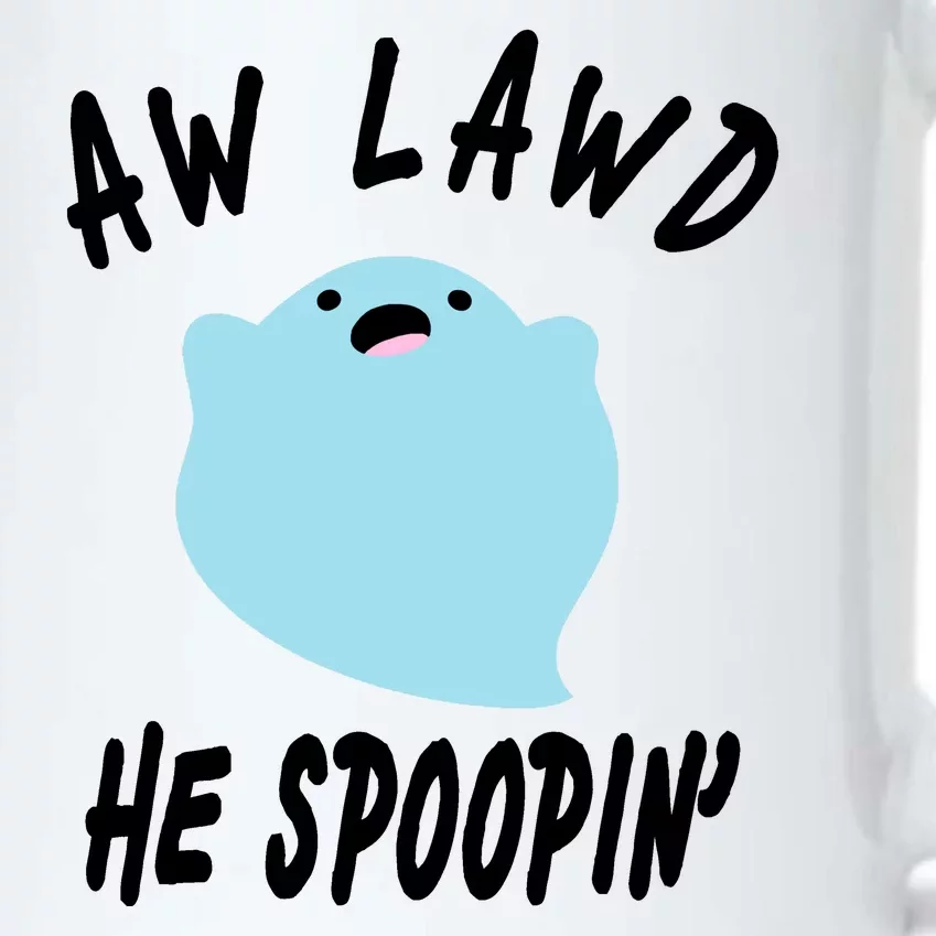 Aw Lawd He Spoopin' Concerned Ghost Design Black Color Changing Mug