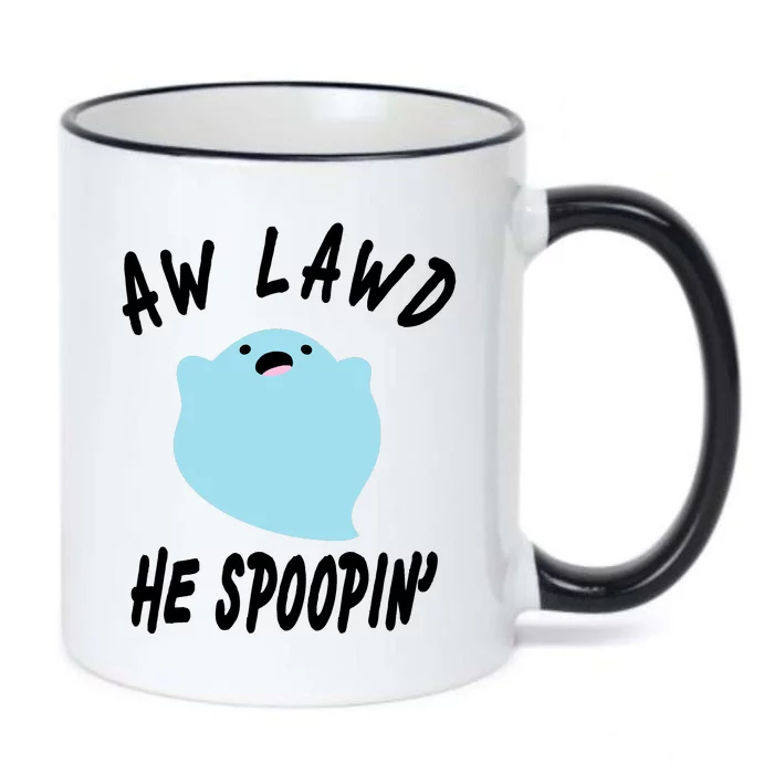 Aw Lawd He Spoopin' Concerned Ghost Design Black Color Changing Mug