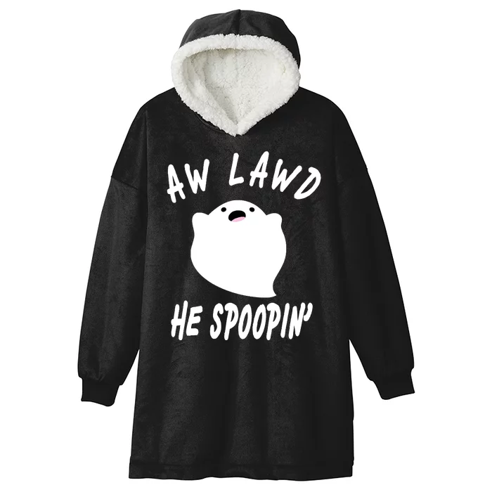 Aw Lawd He Spoopin' Concerned Ghost Design Hooded Wearable Blanket