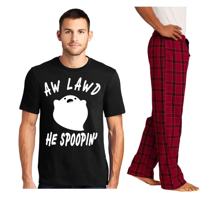 Aw Lawd He Spoopin' Concerned Ghost Design Pajama Set