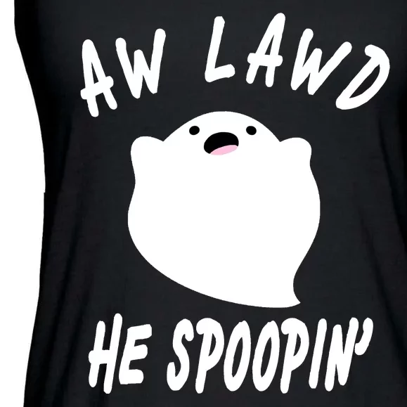 Aw Lawd He Spoopin' Concerned Ghost Design Ladies Essential Flowy Tank