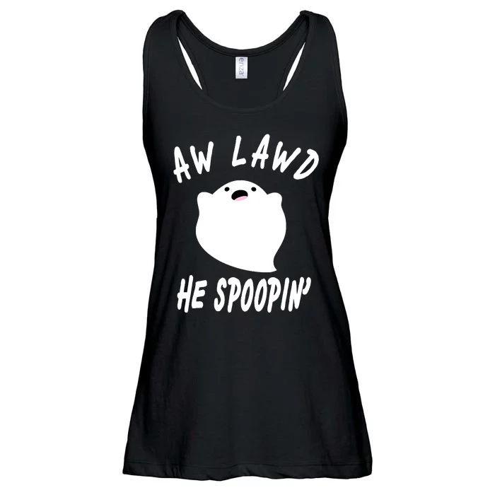 Aw Lawd He Spoopin' Concerned Ghost Design Ladies Essential Flowy Tank