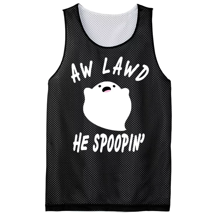 Aw Lawd He Spoopin' Concerned Ghost Design Mesh Reversible Basketball Jersey Tank