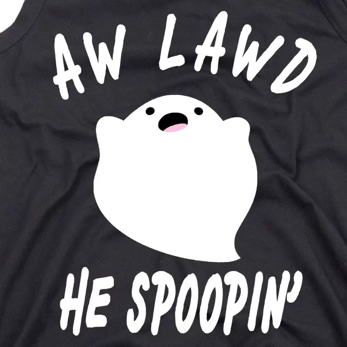 Aw Lawd He Spoopin' Concerned Ghost Design Tank Top