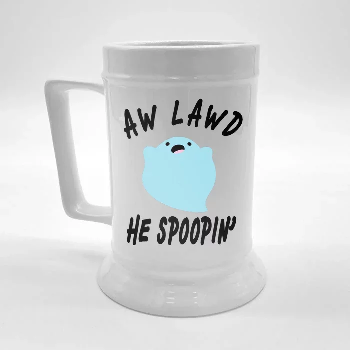 Aw Lawd He Spoopin' Concerned Ghost Design Front & Back Beer Stein