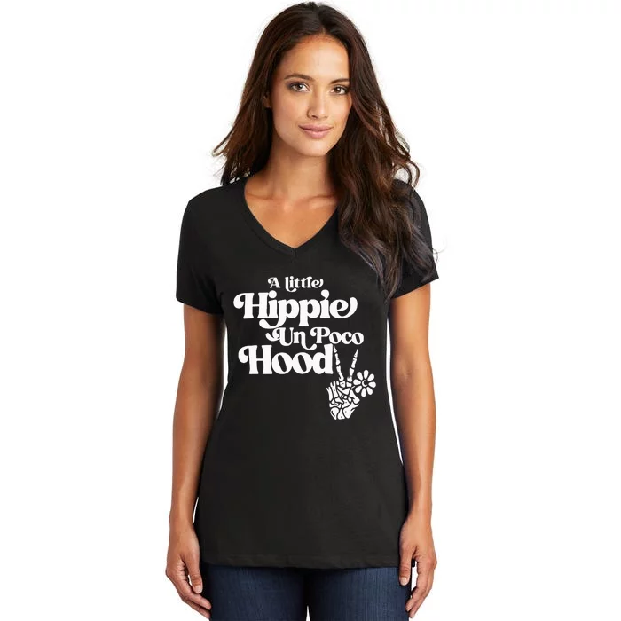 A Little Hippie Un Poco Hood Women's V-Neck T-Shirt