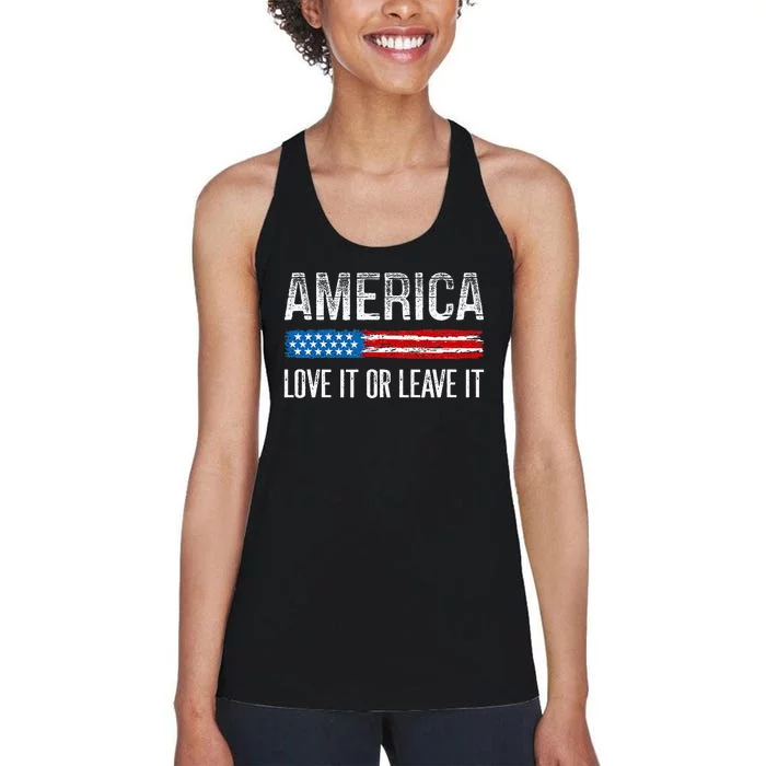 America Love It Or Leave It Vintage Style Women's Racerback Tank