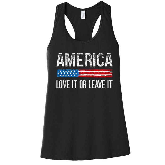 America Love It Or Leave It Vintage Style Women's Racerback Tank