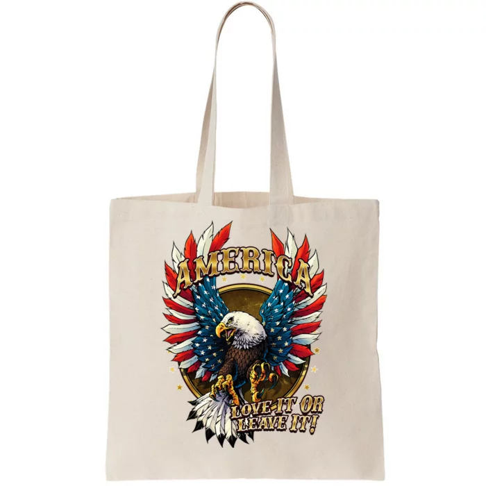 America Love It Or Leave It Patriotic Eagle Tote Bag