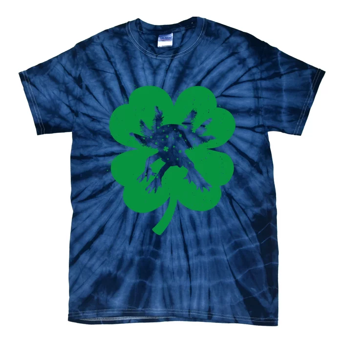 Axolotl Lover Irish Shamrock Leaf St PatrickS Day Cute Gift Tie-Dye T-Shirt