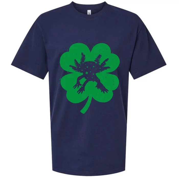 Axolotl Lover Irish Shamrock Leaf St PatrickS Day Cute Gift Sueded Cloud Jersey T-Shirt