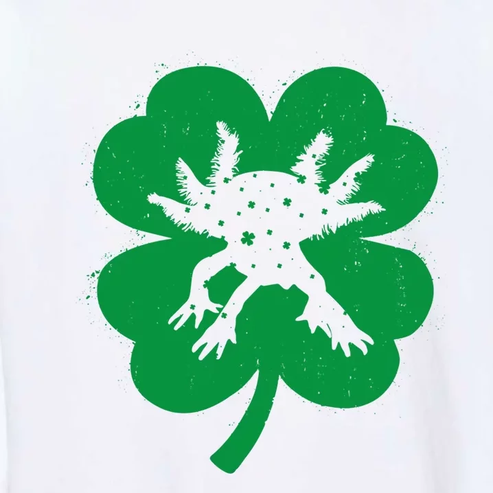 Axolotl Lover Irish Shamrock Leaf St PatrickS Day Cute Gift Garment-Dyed Sweatshirt