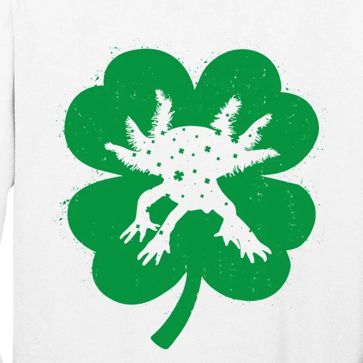 Axolotl Lover Irish Shamrock Leaf St PatrickS Day Cute Gift Long Sleeve Shirt