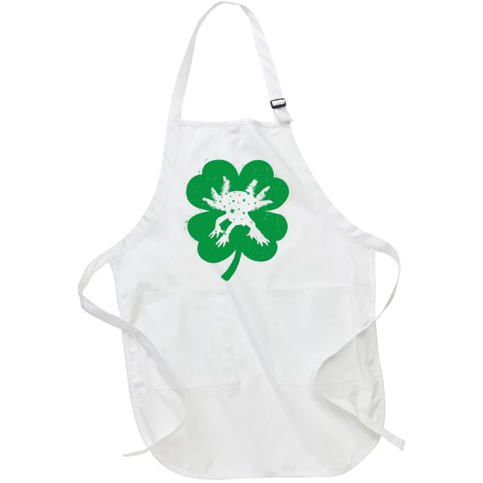 Axolotl Lover Irish Shamrock Leaf St PatrickS Day Cute Gift Full-Length Apron With Pocket