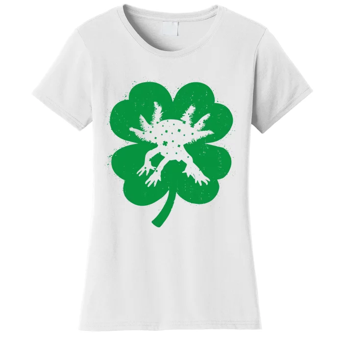 Axolotl Lover Irish Shamrock Leaf St PatrickS Day Cute Gift Women's T-Shirt