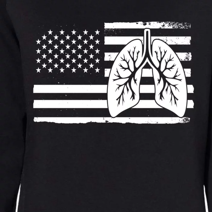 America Lung I Lung Therapy Fight Against Cancer Great Gift Womens California Wash Sweatshirt