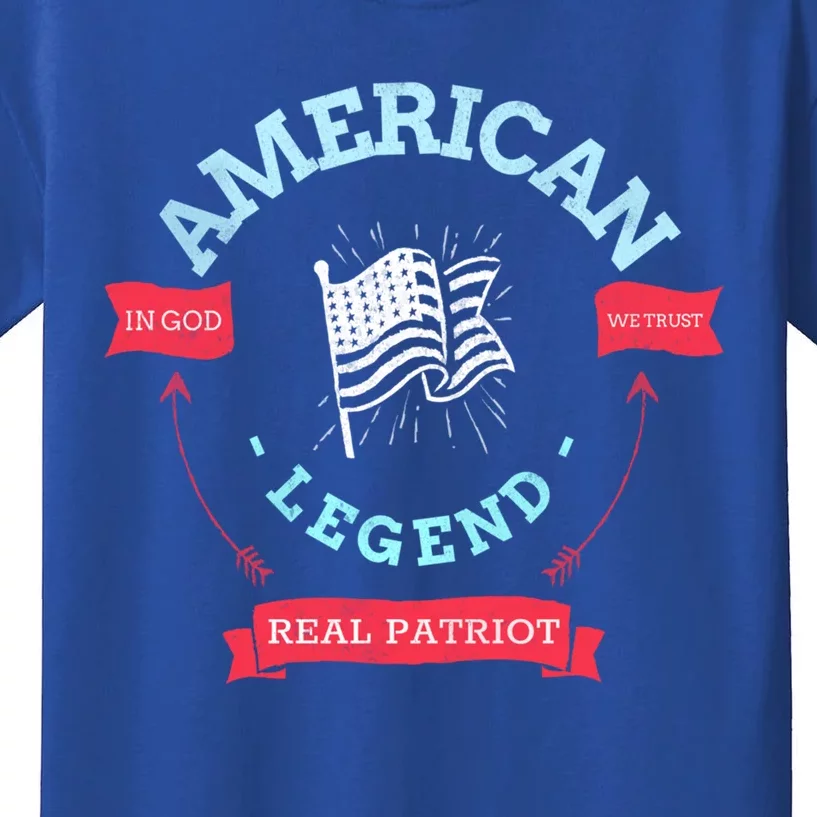 American Legend In God We Trust Patriot Gift Meaningful Gift Great Gift Kids T-Shirt