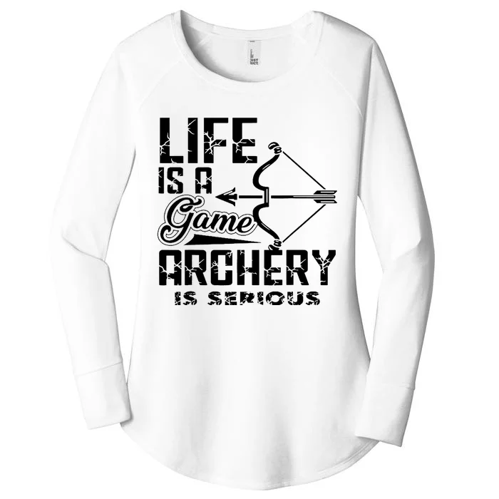 Archery Life Is A Game Archery Is Serious Women's Perfect Tri Tunic Long Sleeve Shirt