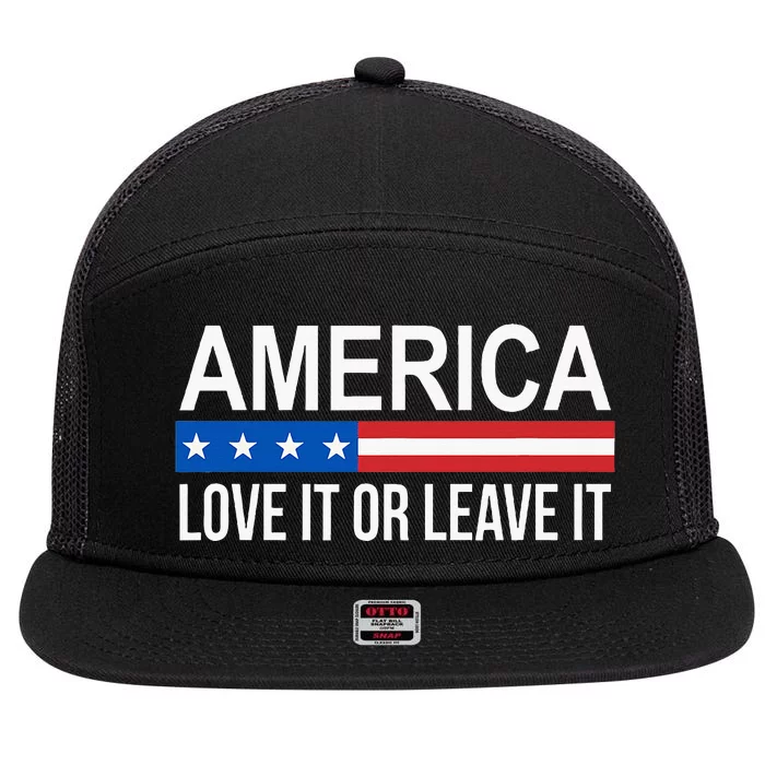 America Love It Or Leave It 7 Panel Mesh Trucker Snapback Hat