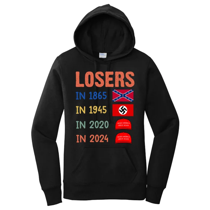 Antitrump Losers In 1865 Losers In 1945 Losers In 2020 Women's Pullover Hoodie