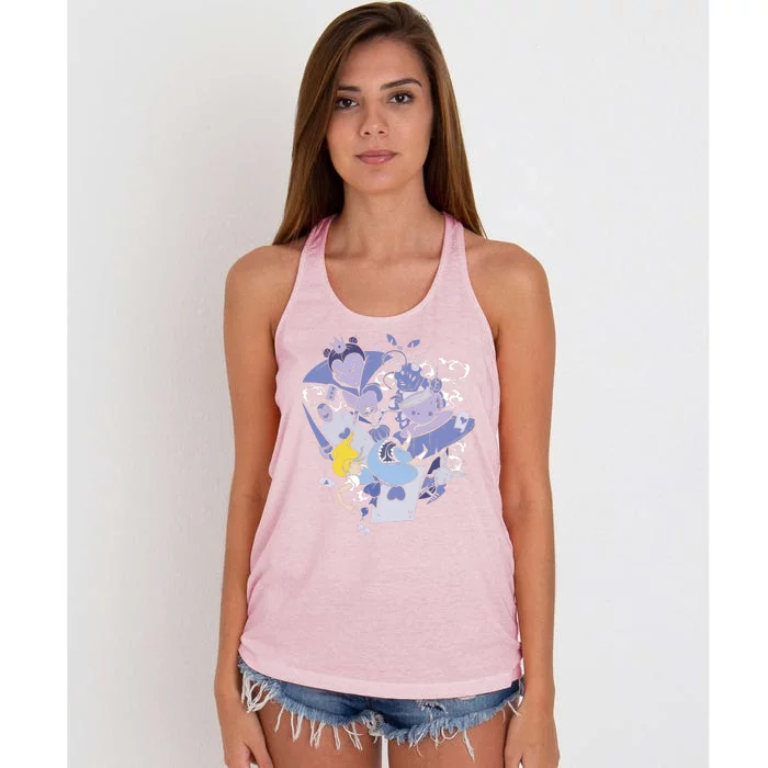 Alice In Wonderland Women's Knotted Racerback Tank