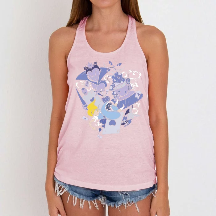 Alice In Wonderland Women's Knotted Racerback Tank