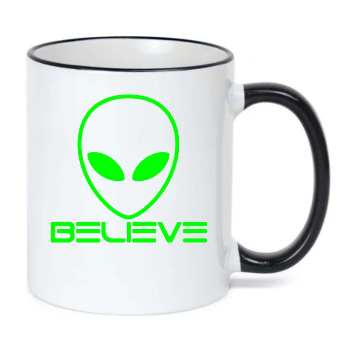 Alien Believe Funny Science Black Color Changing Mug