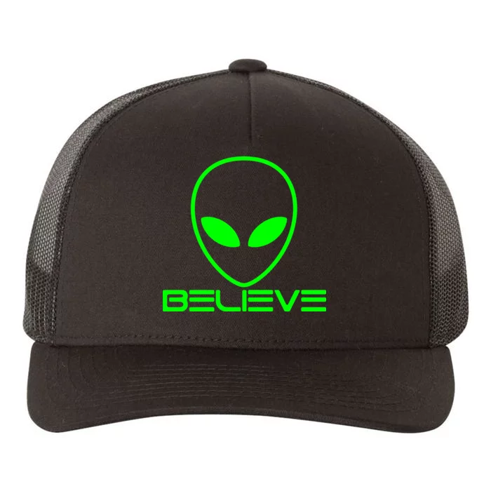 Alien Believe Funny Science Yupoong Adult 5-Panel Trucker Hat