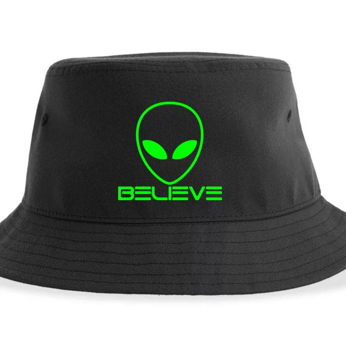 Alien Believe Funny Science Sustainable Bucket Hat