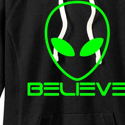 Alien Believe Funny Science Women's Fleece Hoodie