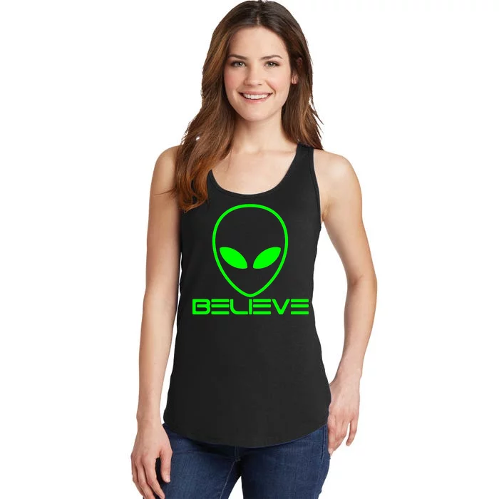 Alien Believe Funny Science Ladies Essential Tank