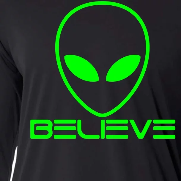 Alien Believe Funny Science Cooling Performance Long Sleeve Crew